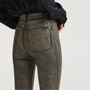 7 For All Mankind Pants Women’s 24 Metallic Leopard High Rise Ankle Skinny NWT